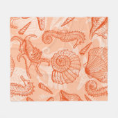 Zeeen naadloos patroon fleece deken (Voorkant (Horizontaal))