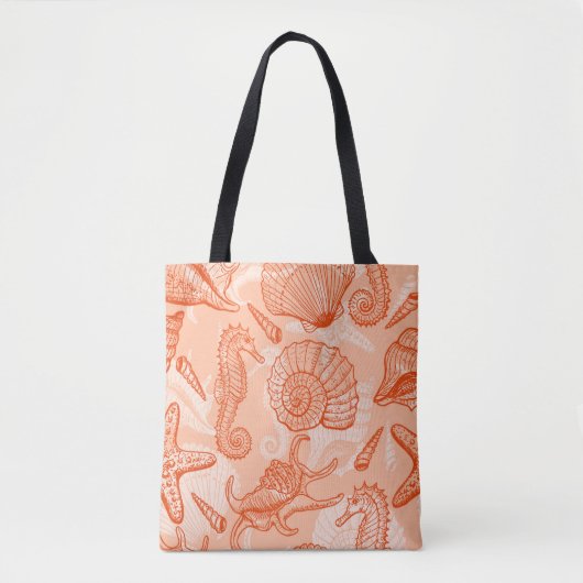 Zeeen naadloos patroon tote bag (Voorkant)