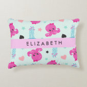 Zeeen, octopus, kwallen, harten, Jouw naam Accent Kussen (Voorkant)