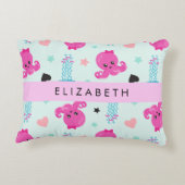 Zeeen, octopus, kwallen, harten, Jouw naam Accent Kussen (Achterkant)