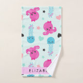 Zeeen, octopus, kwallen, harten, Jouw naam Bad Handdoek (Handdoek)