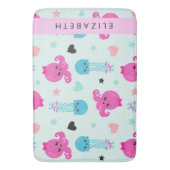 Zeeen, octopus, kwallen, harten, Jouw naam Badmat (Voorkant Verticaal)