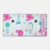 Zeeen, octopus, kwallen, harten, Jouw naam Bureaumat (Keyboard & Muis)