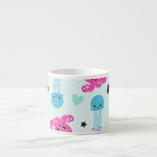 Zeeen, octopus, kwallen, harten, Jouw naam Espresso Kop (Voorkant)