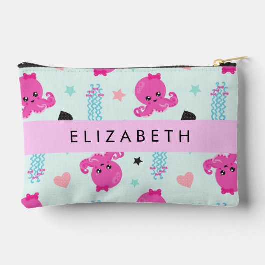 Zeeen, octopus, kwallen, harten, Jouw naam Etui (Achterkant)