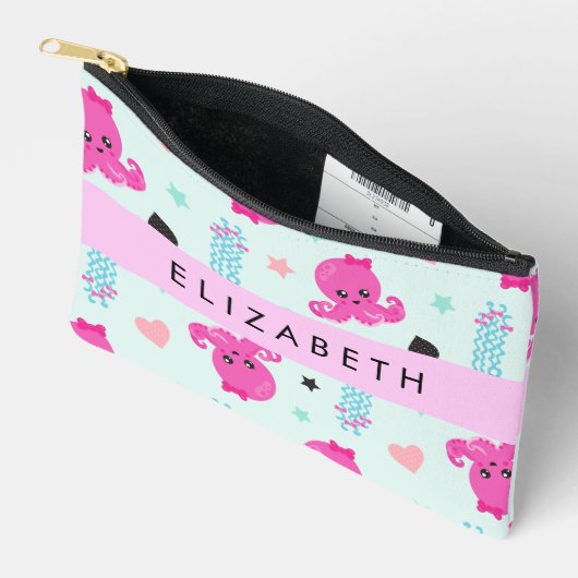 Zeeen, octopus, kwallen, harten, Jouw naam Etui (Open)