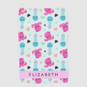 Zeeen, octopus, kwallen, harten, Jouw naam Golfhanddoek (Voorkant)