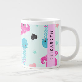 Zeeen, octopus, kwallen, harten, Jouw naam Grote Koffiekop