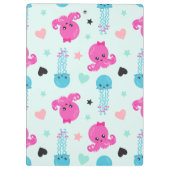 Zeeen, octopus, kwallen, harten, Jouw naam Klembord (Achterkant)