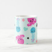 Zeeen, octopus, kwallen, harten, Jouw naam Koffiemok (Center)