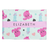 Zeeen, octopus, kwallen, harten, Jouw naam Kussensloop (Achterkant)