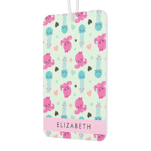 Zeeen, octopus, kwallen, harten, Jouw naam Luchtverfrisser (Links)