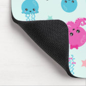 Zeeen, octopus, kwallen, harten, Jouw naam Muismat (Hoek)