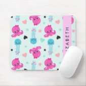 Zeeen, octopus, kwallen, harten, Jouw naam Muismat (Met muis)