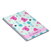 Zeeen, octopus, kwallen, harten, Jouw naam Notitieboek (Rechterzijde)