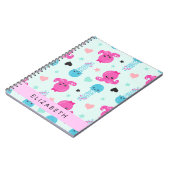 Zeeen, octopus, kwallen, harten, Jouw naam Notitieboek (Linkerzijde)