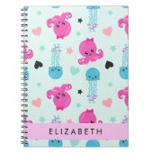 Zeeen, octopus, kwallen, harten, Jouw naam Notitieboek (Voorkant)