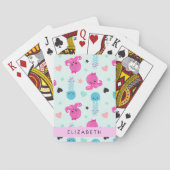 Zeeen, octopus, kwallen, harten, Jouw naam Pokerkaarten (Achterkant)