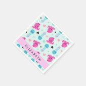 Zeeen, octopus, kwallen, harten, Jouw naam Servet (Hoek)