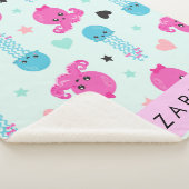 Zeeen, octopus, kwallen, harten, Jouw naam Sherpa Deken (3/4)