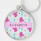 Zeeen, octopus, kwallen, harten, Jouw naam Sleutelhanger (Voorkant)