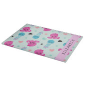 Zeeen, octopus, kwallen, harten, Jouw naam Snijplank (Hoek)