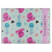 Zeeen, octopus, kwallen, harten, Jouw naam Snijplank (Voorkant)