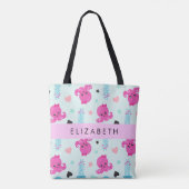 Zeeen, octopus, kwallen, harten, Jouw naam Tote Bag (Achterkant)