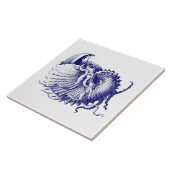 Zeeen omhulsel Nautilus Blauw & Wit Tegeltje (Zijkant)
