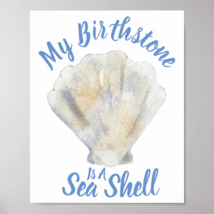Zeeen omhulsel van waterkleur met mijn gezegde van poster