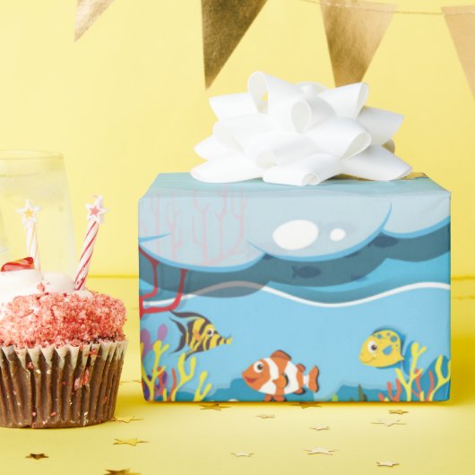 Zeeen onderwater Zee Schildvissen Zee onkruid Cadeaupapier (Verjaardagsfeest)