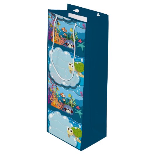 Zeeen onderwater Zee Schildvissen Zee onkruid Wijn Cadeautas (Voorkant Gekanteld)