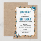 Zeeen op de Dag van Anchor en Crab Birthday Kaart (Voorkant / Achterkant)