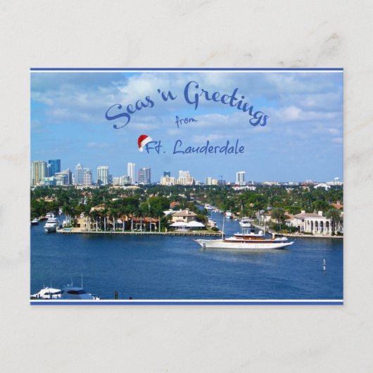Zeeen op de groeten van Sunny Ft Lauderdale Florid Briefkaart (Voorkant)