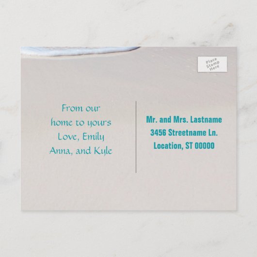 Zeeen op het Briefkaart met kerstmis tijdens de ve (Achterkant)