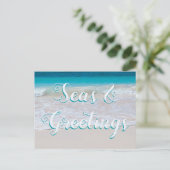 Zeeen op het Briefkaart met kerstmis tijdens de ve (Staand voorkant)