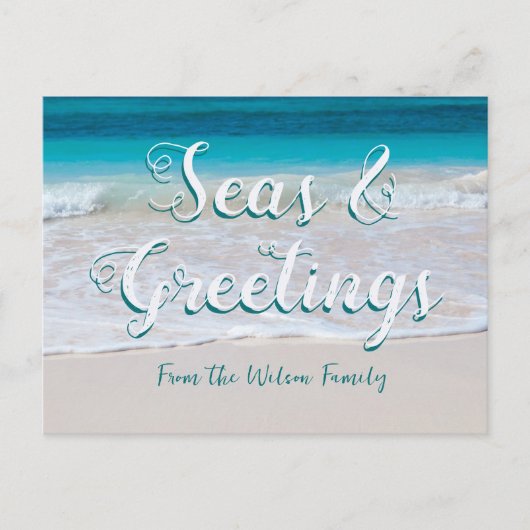 Zeeen op het Briefkaart met kerstmis tijdens de ve (Voorkant)