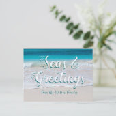 Zeeen op het Briefkaart met kerstmis tijdens de ve (Staand voorkant)