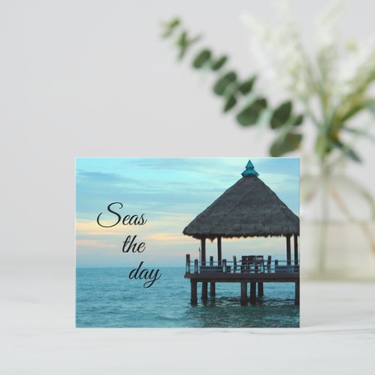 Zeeen op het strand briefkaart (Staand voorkant)