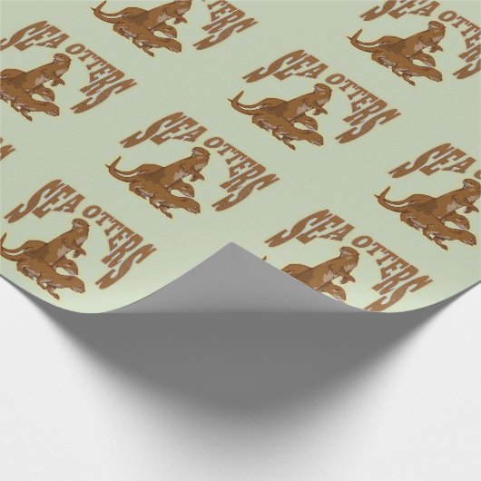 Zeeen otters cadeaupapier (Hoek)