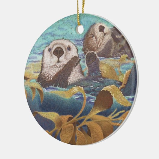 zeeen otters keramisch ornament (Links)
