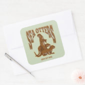 Zeeen otters vierkante sticker (Envelop)