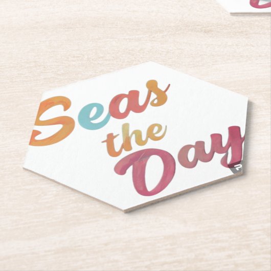 Zeeen overdag kartonnen onderzetters (Schuin)