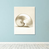 Zeeen schelp van geparelde nautilus canvas afdruk (Insitu (Houten vloer))