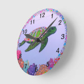 Zeeen schilderij van de schildpad ronde klok (Hoek)