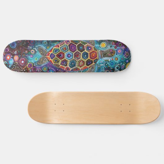 Zeeen schildpad - Aboriginal stijl - Skateboard De (Horizontaal)