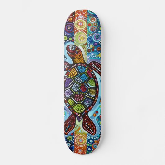 Zeeen schildpad - Aboriginal stijl - Skateboard De (Voorkant)