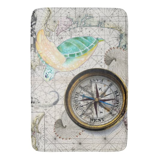 Zeeen schildpad Beige Badmat (Voorkant Verticaal)