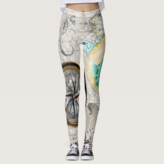 Zeeen schildpad Beige Leggings (Voorkant)