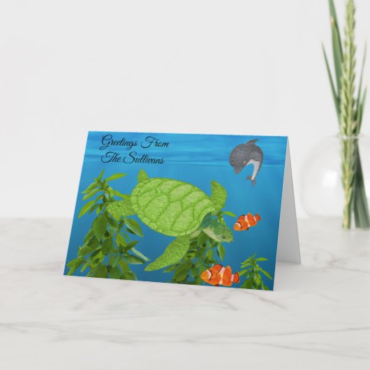 Zeeen schildpad, blanco kaart (Voorkant)
